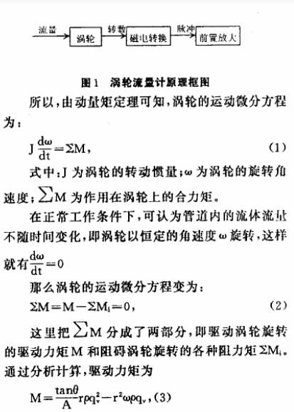 渦輪流量計(jì)原理框圖